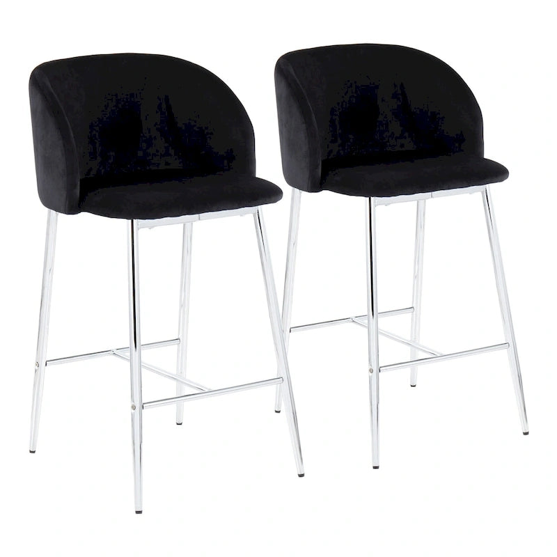 Silver Orchid Harding Velvet Counter Stool (Set of 2)