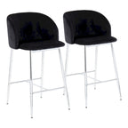 Silver Orchid Harding Velvet Counter Stool (Set of 2)