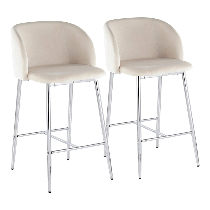 Silver Orchid Harding Velvet Counter Stool (Set of 2)