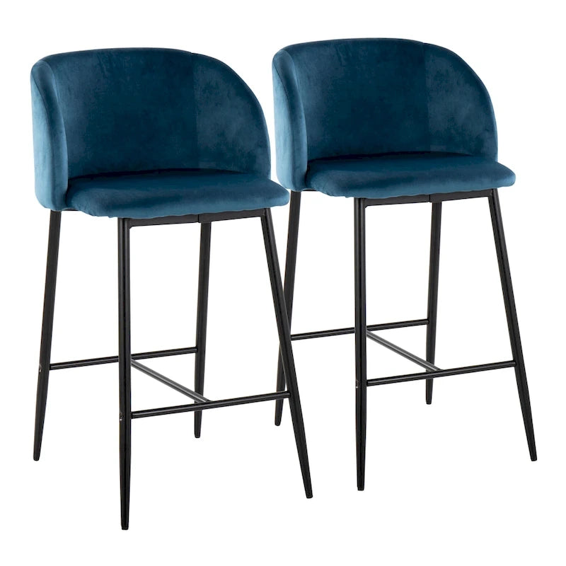 Silver Orchid Harding Velvet Counter Stool (Set of 2)
