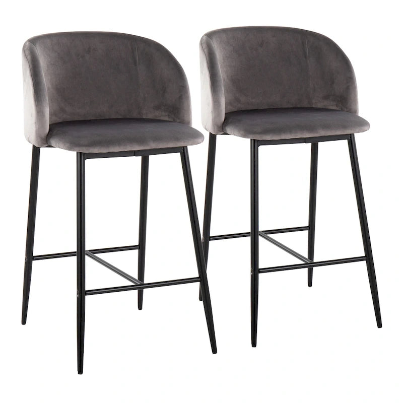 Silver Orchid Harding Velvet Counter Stool (Set of 2)