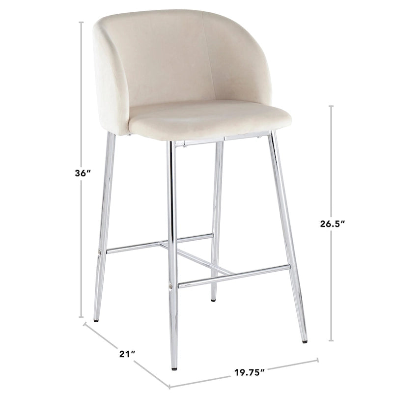 Silver Orchid Harding Velvet Counter Stool (Set of 2)