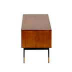 Miriam 71  Media Stand in Brown with Natural Wicker