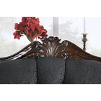 Dhumketu Traditional Black Fabric Semi-Firm Loveseat by Gracewood Hollow