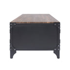 Conner Rustic Black and Dark Walnut 48-inch Steel Storage Coffee Table by Furniture of America