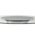 Clear Glass Round Table with Stainless Steel Base Or Lazy Susan