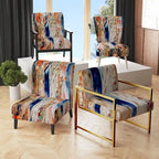 Designart  Colorful Abstract Painting Strokes II  Upholstered Modern Accent Chair and Arm Chair