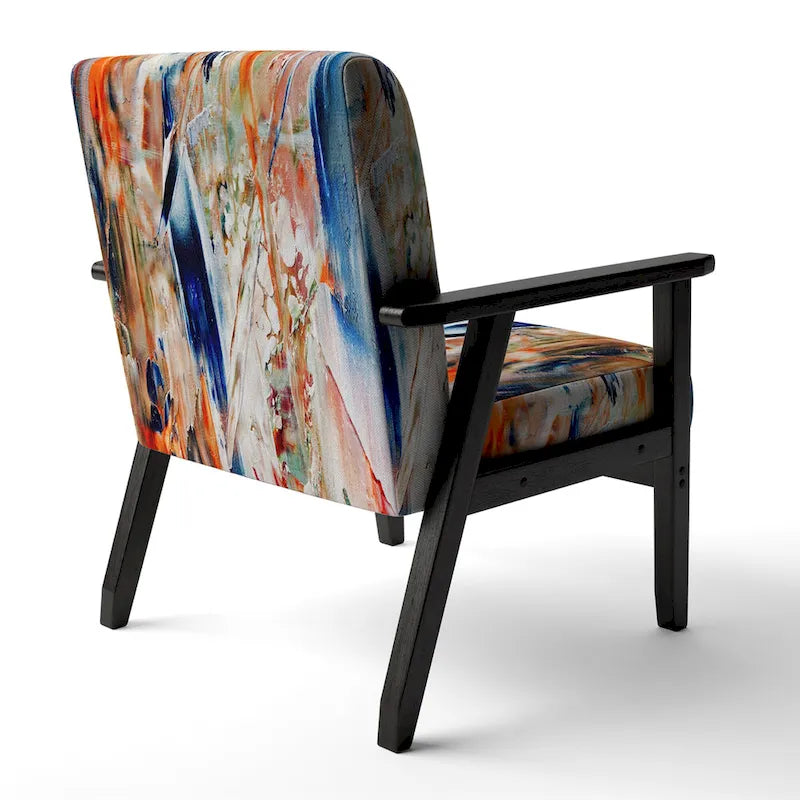 Designart  Colorful Abstract Painting Strokes II  Upholstered Modern Accent Chair and Arm Chair