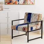Designart  Colorful Abstract Painting Strokes II  Upholstered Modern Accent Chair and Arm Chair