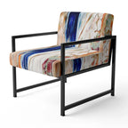 Designart  Colorful Abstract Painting Strokes II  Upholstered Modern Accent Chair and Arm Chair