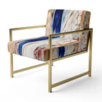 Designart  Colorful Abstract Painting Strokes II  Upholstered Modern Accent Chair and Arm Chair