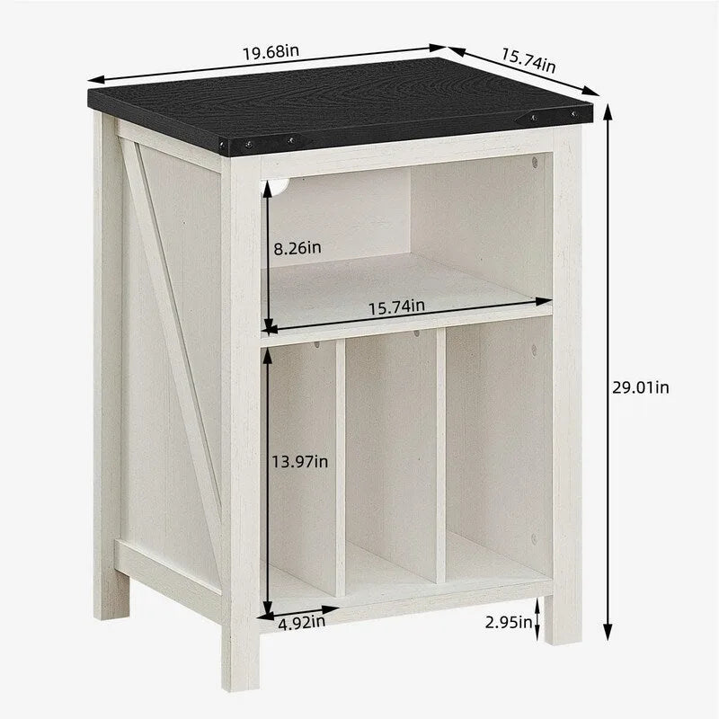 Record Player Stand with Vinyl Record Storage - 15.74 D x 19.68 W x 29.01 H