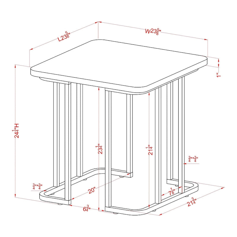 Deeanne Contemporary 24-inch Faux Marble Side Table by Furniture of America