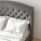 Upholsted Bed Frame with Wingback Headboard, Full Size