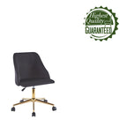 Porthos Home Ryo Swivel Office Chair, Velvet, Gold Chrome Legs