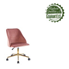 Porthos Home Ryo Swivel Office Chair, Velvet, Gold Chrome Legs
