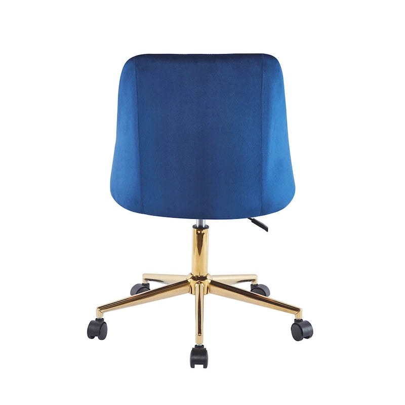 Porthos Home Ryo Swivel Office Chair, Velvet, Gold Chrome Legs