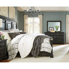Roundhill Furniture Renova 4-piece Vintage Black Wood Panel Bedroom Set