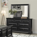 Roundhill Furniture Renova 4-piece Vintage Black Wood Panel Bedroom Set
