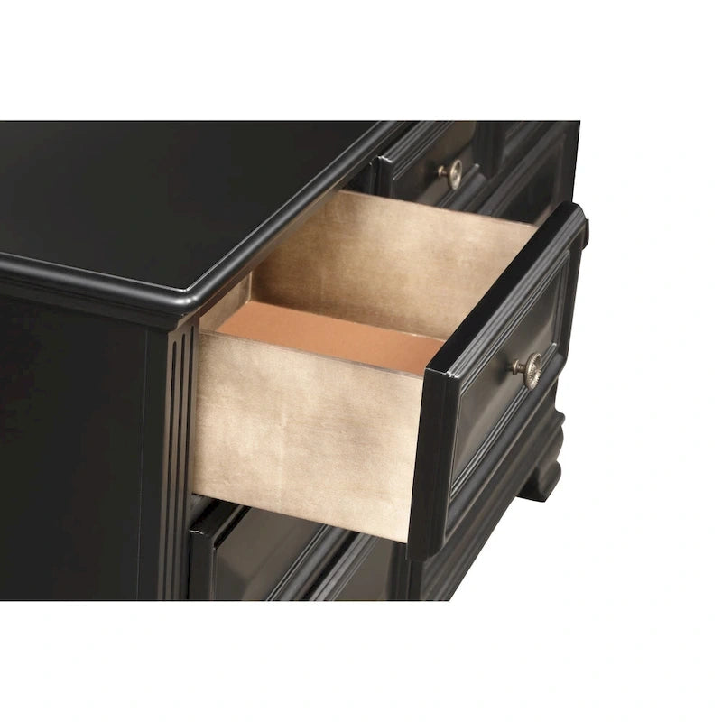 Roundhill Furniture Renova 4-piece Vintage Black Wood Panel Bedroom Set