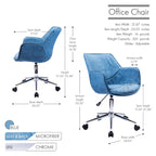 Porthos Home Xen Adjustable Office Chair, Microfiber, Chrome Base