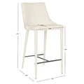 SAFAVIEH Soledad 26-inch White Counter Stool (Set of 2) - 22.9  x 18.9  x 37.4  - 23Wx19Dx37H