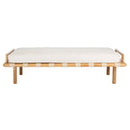 SAFAVIEH Couture Grizelda Teak Cushion Bench - 70 In W x 26 In D x 19 In H - 70Wx26Dx19H