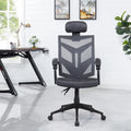 Adjustable Ergonomic Office Chair with Headrest Ergonomic Desk Chair High Back Mesh Office Chairs with Lumbar Support and Wheels