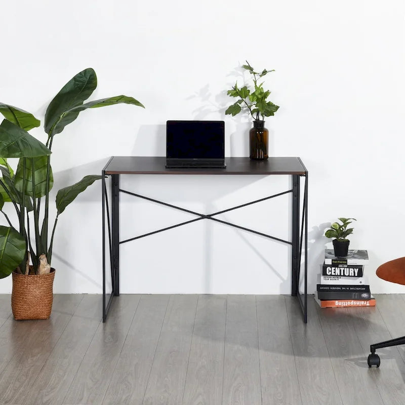 HomyLin 39  Simple Folding Study Writing Desk, No Assembly Required