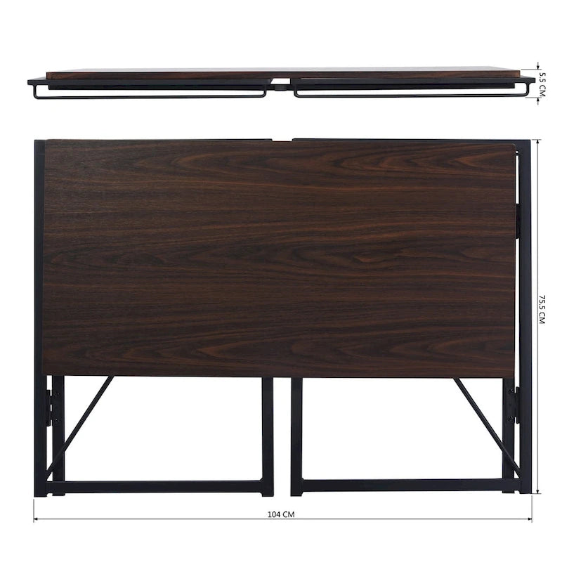 HomyLin 39  Simple Folding Study Writing Desk, No Assembly Required