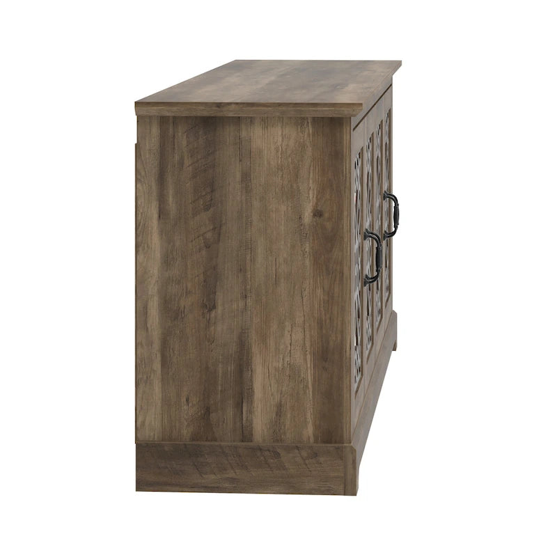 GALANO Calidia 68.2 in. Grey Stone 4-Door Wide TV Stand for TVs up to 75 in. - 68.2 L x 17.1 W x 29.3 H