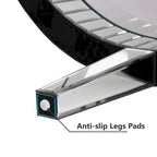 Round Glass Top Coffee Table with Crystal Inlay