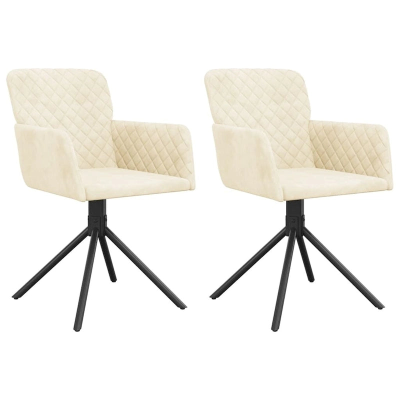 vidaXL Swivel Dining Chairs 2 Pcs Modern Accent Upholstered Side Chair Velvet - 20.3  x 23.2  x 32.9