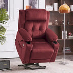 MCombo Lay Flat Lift Recliner with Power Headrest for Small Elderly People, Infinite Position Lift Chair, Fabric 7660