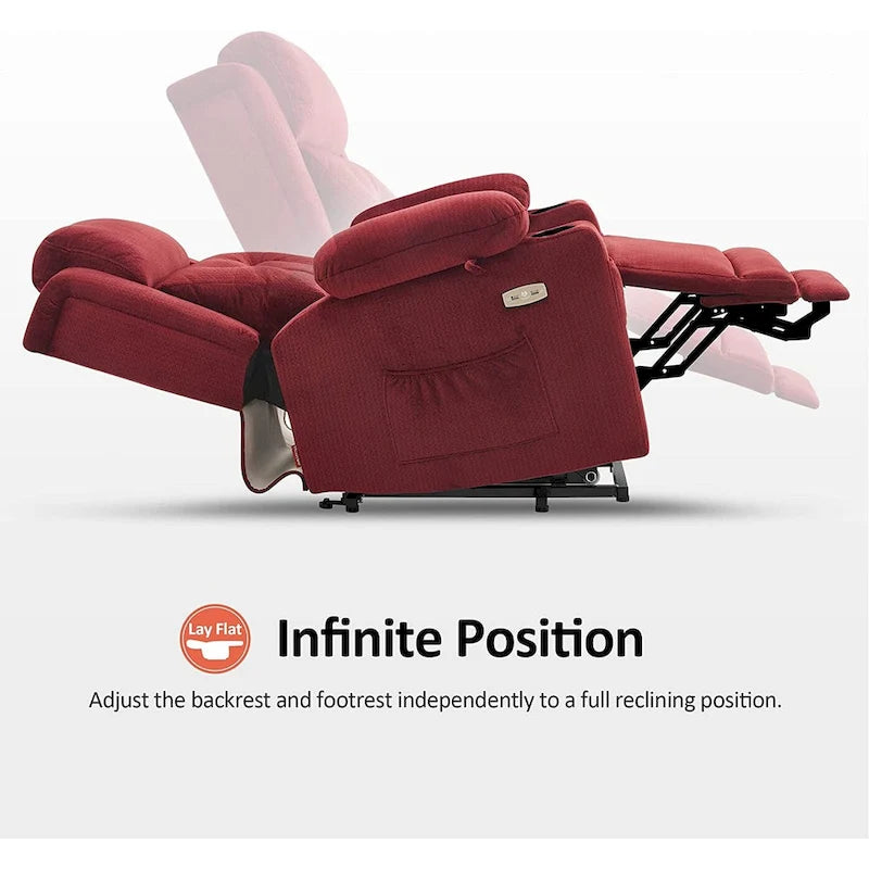 MCombo Lay Flat Lift Recliner with Power Headrest for Small Elderly People, Infinite Position Lift Chair, Fabric 7660