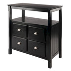 Buffet Cabinet, Black - 36 x 18.03 x 35.98 inches - 36 x 18.03 x 35.98 inches