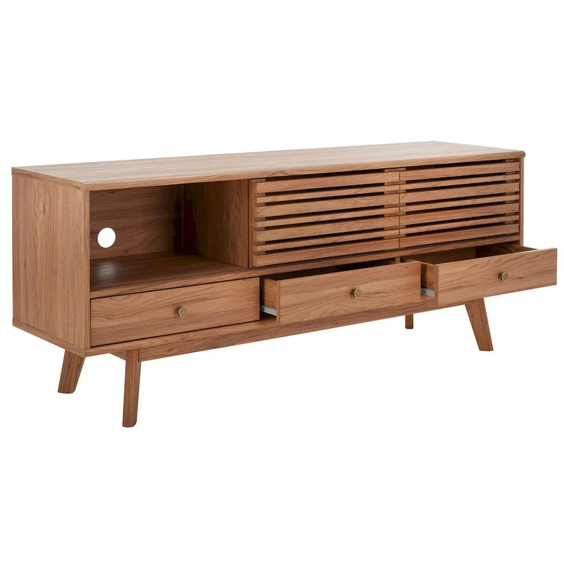 SAFAVIEH Ciera 3-Drawer Entertainment TV Media Stand (65  Flatscreen TV) - 58.7 In. x 15.2 In. x 23.9 In. - 59Wx15Dx24H