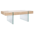 SAFAVIEH Pluma Glass Leg Rectangular Coffee Table - 43.3  W x 23.6  L x 15.7  H - 43Wx24Dx16H