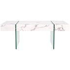 SAFAVIEH Pluma Glass Leg Rectangular Coffee Table - 43.3  W x 23.6  L x 15.7  H - 43Wx24Dx16H