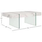 SAFAVIEH Pluma Glass Leg Rectangular Coffee Table - 43.3  W x 23.6  L x 15.7  H - 43Wx24Dx16H