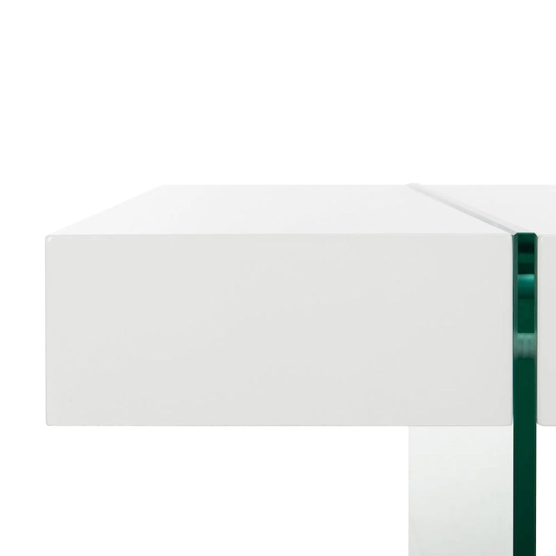 SAFAVIEH Pluma Glass Leg Rectangular Coffee Table - 43.3  W x 23.6  L x 15.7  H - 43Wx24Dx16H