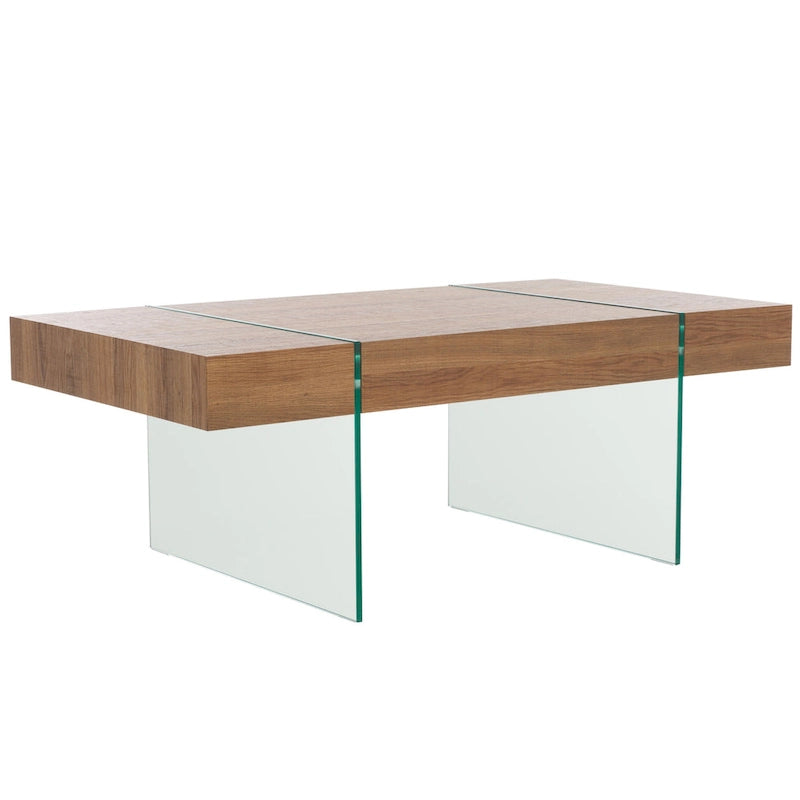 SAFAVIEH Pluma Glass Leg Rectangular Coffee Table - 43.3  W x 23.6  L x 15.7  H - 43Wx24Dx16H