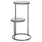 SAFAVIEH Milojka 2-Tier Marble Round Top Drink Table (Fully Assembled) - 13 In. W x 12 In. D x 24 In. H - 13Wx12Dx24H