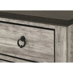 Aimon 5 Piece Gray Rustic Panel Bedroom Set