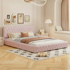 Queen Size Upholstered Bed with Tufted Headboard