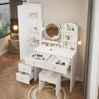 Makeup Vanity Desk with Mirror and Lights, Dressing Table for Bedroom