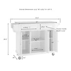 Crosley Full Size Granite Top Kitchen Cart in Cherry - 51.5  W x 18  D x 36.5  H