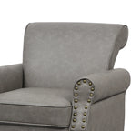 2 Set Nailheads Accent Chair Faux Leather Armchair