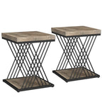 Square End Side Table for Living Room Set of 2