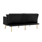 Velvet Futon Sofa Bed with Gold Metal Legs for Living Room, Entryway, Hallway, Office